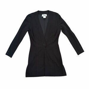 Vintage Tadashi Shoji Tuxerdo Blazer Cardigan Longsleeve Top Black Medium